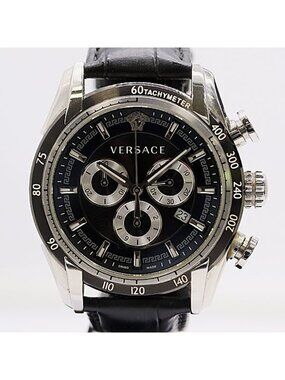 Versace | Accessories | Versace Black Embroidered 38mm Watch  display picture 1